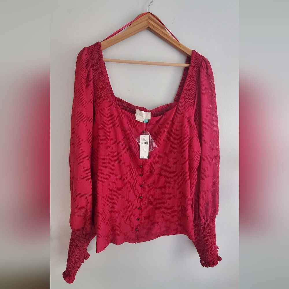 Anthropologie Romantic Puff-Sleeved Blouse Plus Size 2x - Picture 8 of 12